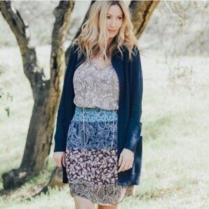 CABI Dani Paisley Dress Pink/Blue/Teal  XS #5371 NWOT